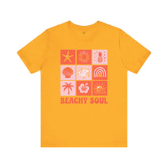 Beachy Soul Unisex Jersey Tee - Perfect Summer Vibes, Casual Wear, Gift for Beach Lovers, Vacation Outfit, Relaxed Style