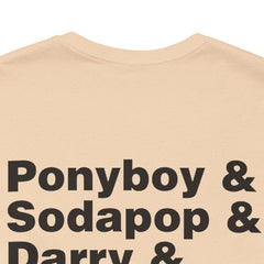 The Outsiders Shirt, Front and Back Images, Greasers Characters Shirt, Unisex Jersey Short Sleeve Tee