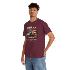 America 250th Submarine 125th Flag T-Shirt — Vintage USA Military Tee