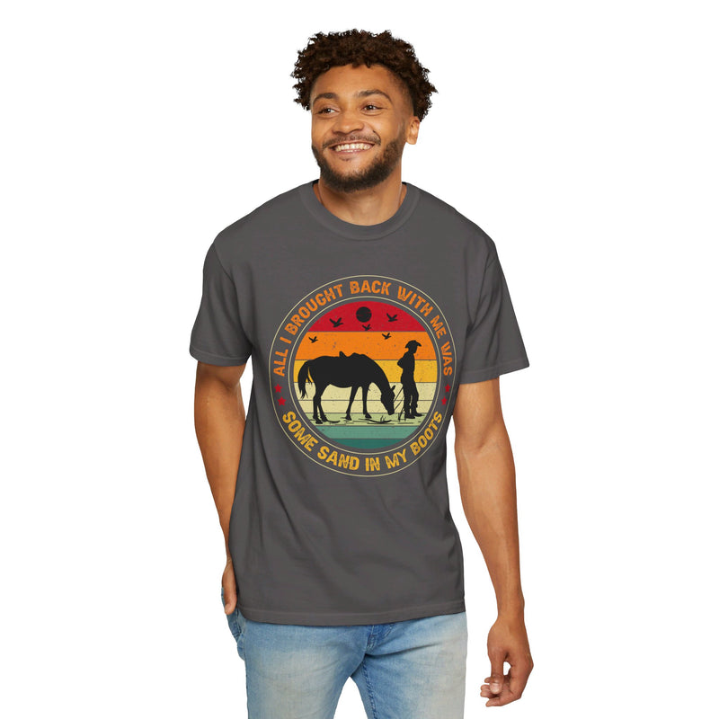 Retro Sand In My Boots Cowboy Rodeo - Graphic Comfort Colors Tee Shirt