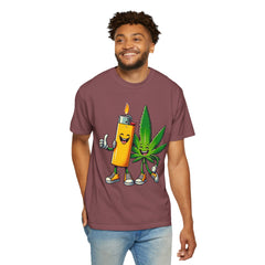 Vintage 'Lighter & Weed' Graphic T-Shirt — Relaxed Stoner/Cannabis Tee
