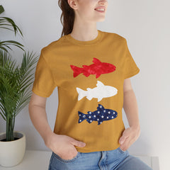 Patriotic Trout T-Shirt — Red White & Blue Fish Tee