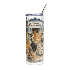 "Who Let the Cats Out?" Baldwin Harbor Animal Hospital 20oz Stainless Steel Tumbler