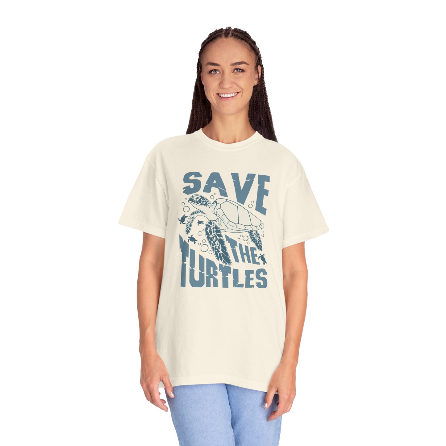 Sea Turtles, Save The Turtles -  Graphic Unisex Garment-Dyed T-shirt