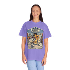 Front Graphic "Who Let the Dogs Out?" Baldwin Harbor Animal Hospital Cute Vet Clinic T Shirt