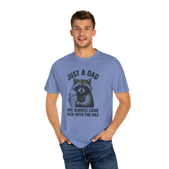 Just a Dad Raccoon T-Shirt | Garment-Dyed Tee for Father’s Day, Dad Gift, Animal Lover Shirt, Funny Dad Apparel, Gift for New Dads
