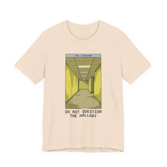Do Not Question The Hallway T-Shirt — Retro Yellow Corridor Graphic Tee
