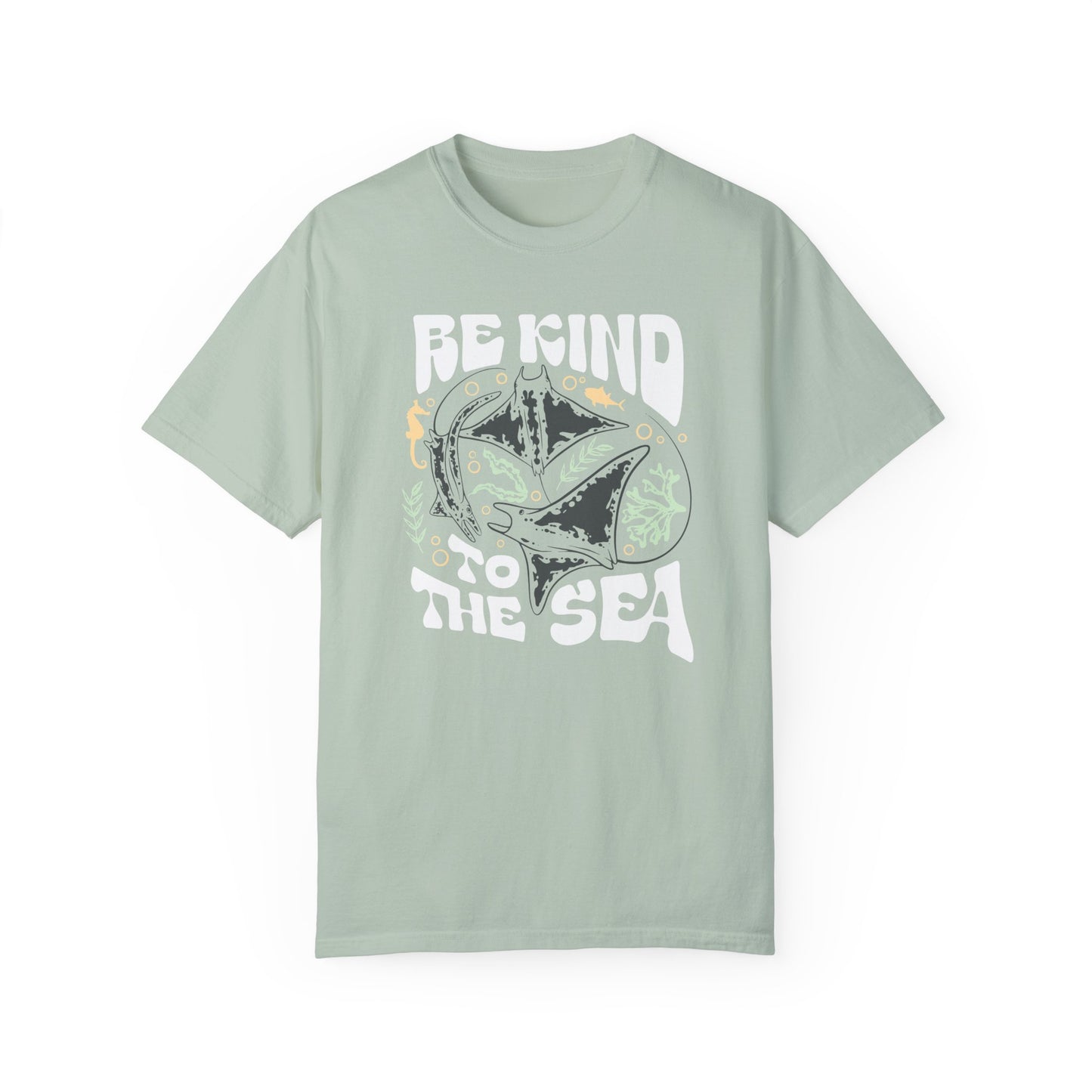 Sting Rays, Be Kind To The Sea -  Graphic Unisex Garment-Dyed T-shirt