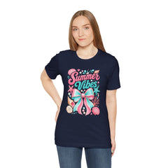 Summer Vibes Tee — Pastel Seashell Bow Beach T-Shirt