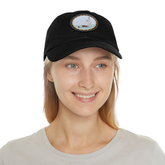 Hempstead Bay Sailing Club Leather Patch Dad Hat — Flying Scot Embroidered Round Patch