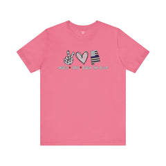 Peace Love Back The Blue in Alabama, Graphic Unisex Short Sleeve Tee