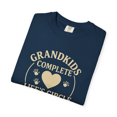 Grandkids Complete Life’s Circle of Love T-Shirt, Family Shirt, Gift for Grandma, Heartwarming Tee, Casual Everyday Wear