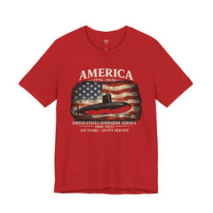 America 250th Submarine 125th Flag T-Shirt — Vintage USA Military Tee