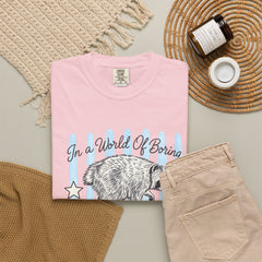 Be A Timothy T-Shirt — Retro Raccoon Graphic Tee ("In a World of Boring")
