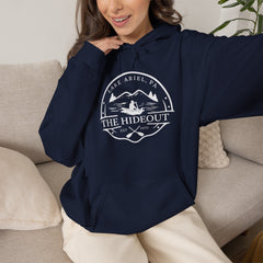 The Hideout Adventure Hoodie – Lake Ariel, PA Mountain Graphic Hooded Sweatshirt