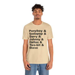 The Outsiders Shirt, Greasers Characters Shirt, Unisex Jersey Short Sleeve Tee