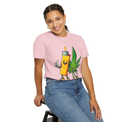 Vintage 'Lighter & Weed' Graphic T-Shirt — Relaxed Stoner/Cannabis Tee