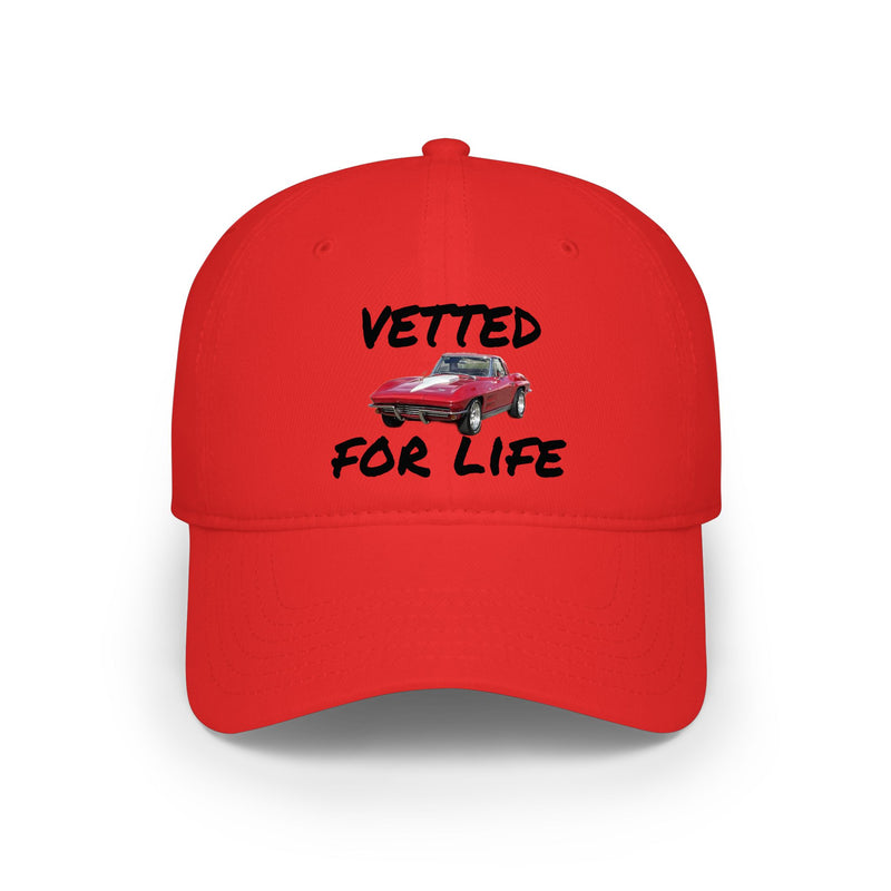 Vetted For Life Hat — Vintage Red Car Baseball Cap