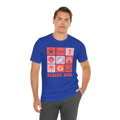 Beachy Soul Unisex Jersey Tee - Perfect Summer Vibes, Casual Wear, Gift for Beach Lovers, Vacation Outfit, Relaxed Style