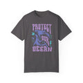 Whales, Protect Our Ocean -  Graphic Unisex Garment-Dyed T-shirt