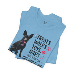Personalized Dog Dad T‑Shirt — "Treats. Walks. Toys. Naps." Father's Day Gift