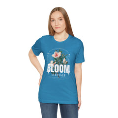 Bloom Stronger Unisex Jersey Tee - Positive Vibes Floral Design