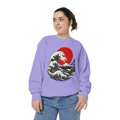 Japanese Wave and Red Sun Comfort Colors Sweatshirt