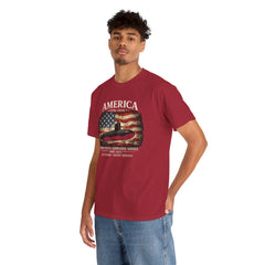 America 250th Submarine 125th Flag T-Shirt — Vintage USA Military Tee