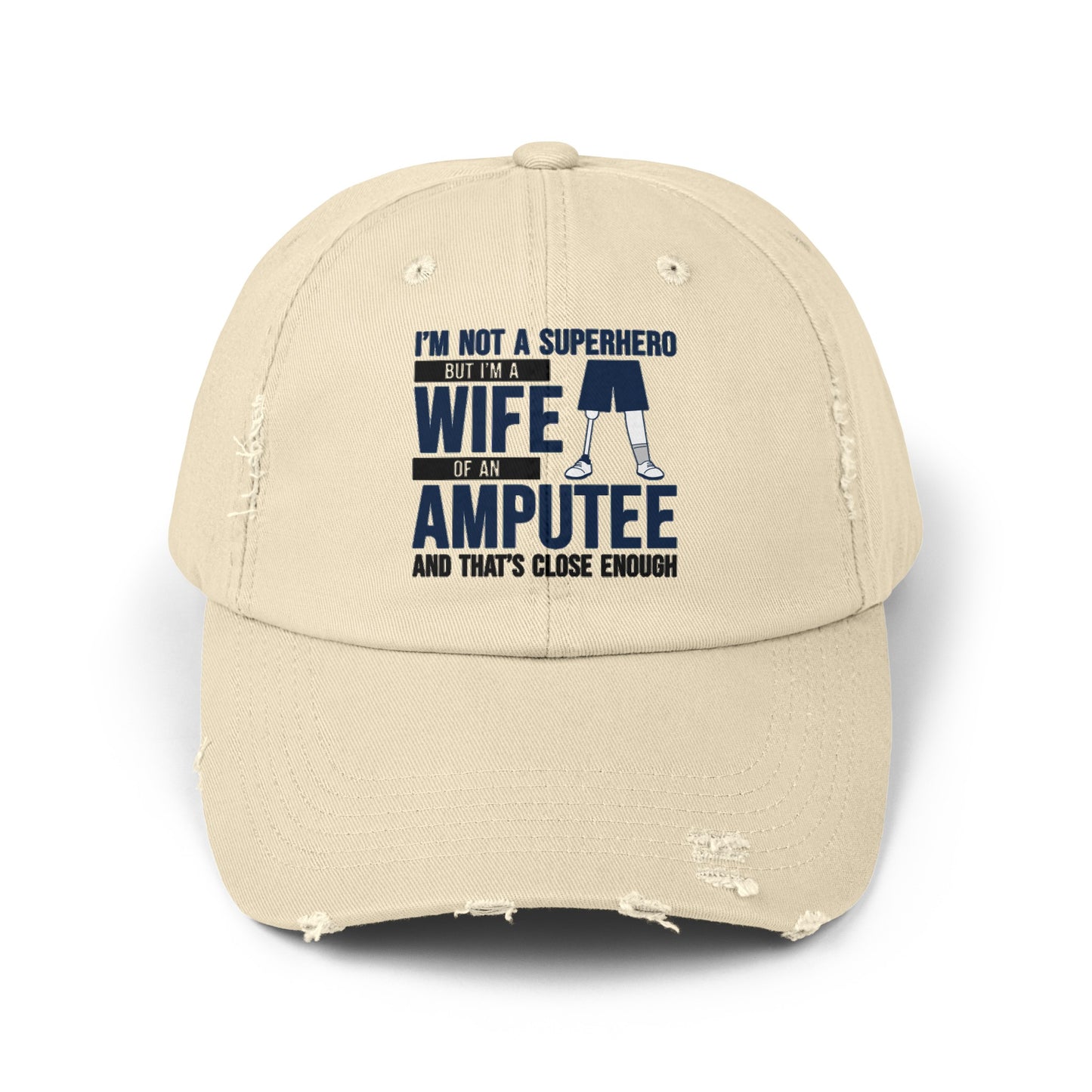 Amputee humor cap, Super Hero Wife Of An Amputee, distressed hat, funny amputee cap, amputee awareness gift, recovery encouragement gift