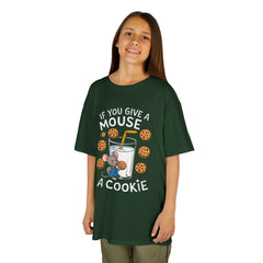 Kids Heavy Cotton™ Tee - "If You Give a Mouse a Cookie" - Fun Cartoon Shirt for Young Readers