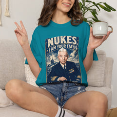 Nukes I Am Your Father Vintage United States Navy Nuclear Power Submarine Graphic T-Shirt