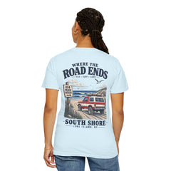 Where the Road Ends Long Island Unisex Garment-Dyed T-shirt