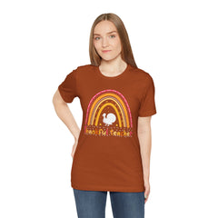 Thankful Teacher T‑Shirt – Retro Rainbow Turkey Teacher Appreciation Tee