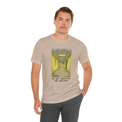 Do Not Question The Hallway T-Shirt — Retro Yellow Corridor Graphic Tee