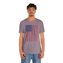 Personalized Dog Silhouette on American Flag - Tell us your dog breed, Unisex Short Sleeve Tee, Golden Retriever Silhouette Shown, Patriotic Shirt, Patriotic Pooch