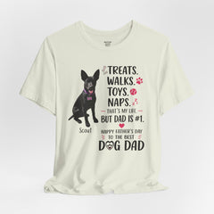 Personalized Dog Dad T‑Shirt — "Treats. Walks. Toys. Naps." Father's Day Gift
