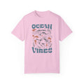 Whales and Dolphins, Ocean Vibes -  Graphic Unisex Garment-Dyed T-shirt