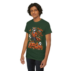 Freaky And Feral Halloween Raccoon! Graphic Unisex Heavy Cotton Tee