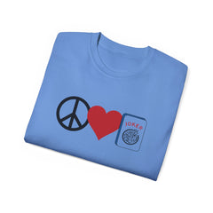Peace Love Mahjong Unisex Ultra Cotton Tee / See our matching Coffee Mugs and Weekender Tote Bag