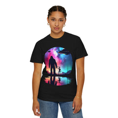 Bigfoot & Alien Nightscape T-Shirt — Sasquatch UFO Graphic Tee