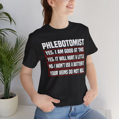 Phlebotomist Humor Tee, Funny Medical Shirt, Nurse Gift, Blood Tech Wear, Cute Phlebotomy Humor, Healthcare Apparel