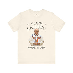 Pope Leo XIV New York Knicks Fan Short Sleeve Tee - Made in USA