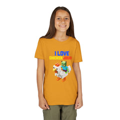 Youth I Love Chicken Jockey Tee - Fun Gamer T-Shirt for Kids