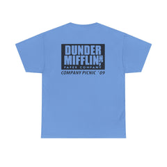 Albany Unisex Heavy Cotton Tee - Retro Dunder Mifflin Design for Nostalgic Fans