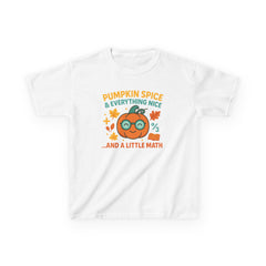 Kids Pumpkin Spice & Math Tee, Perfect for Fall, Halloween Fun, Back to School, Cute Gift for Students, Autumn Fashion