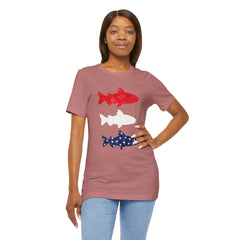 Patriotic Trout T-Shirt — Red White & Blue Fish Tee