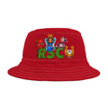 Unisex Bucket Hat - Russell Sage College Mascot Characters Purple Cow, Red Devil, Golden Horseshoe, Blue Angel