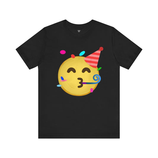 Emoji Whos Partying - Graphic Unisex Jersey Short Sleeve Tee