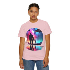 Bigfoot & Alien Nightscape T-Shirt — Sasquatch UFO Graphic Tee
