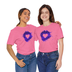 Galaxy Heart Tee — Purple or Green Splatter Heart T-Shirt